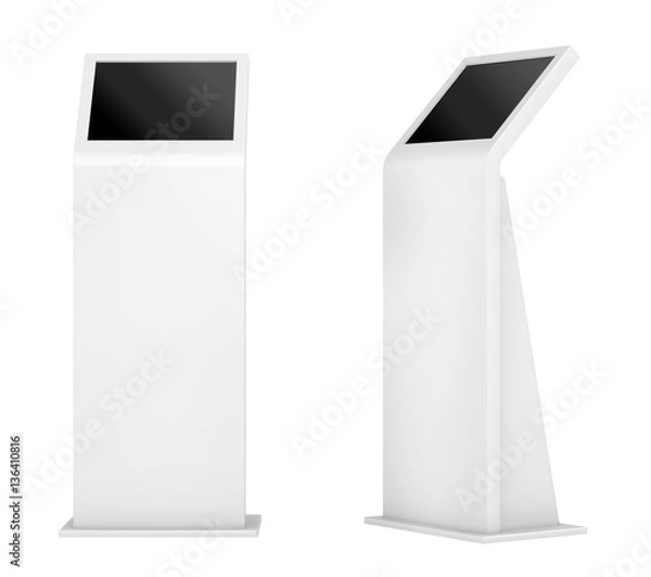 Obraz Freestanding information kiosk, terminal, stand 3d rendering
