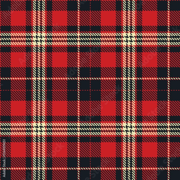 Fototapeta Modern Seamless Tartan in Metallic Scarlet tones Textile Design