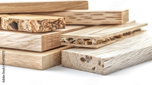 Obraz Different Types of Wood Materials for Crafting and Construction Projects