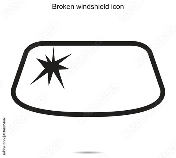 Obraz Broken windshield icon