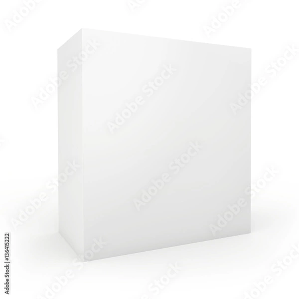 Obraz Blank box on white background. 3d render.