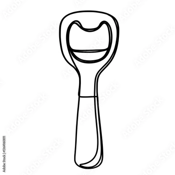 Fototapeta Bottle opener one continuous  line art drawing