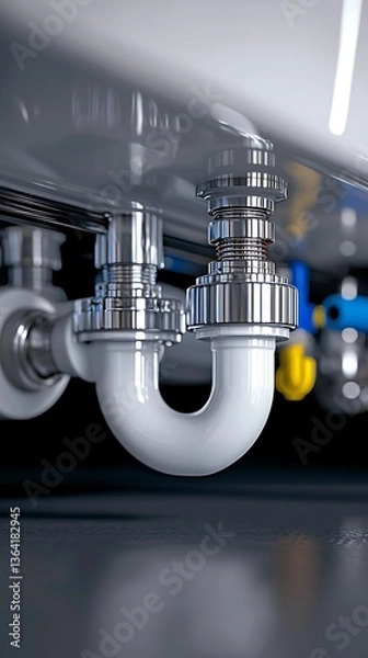 Obraz Modern Bathroom Plumbing Closeup.