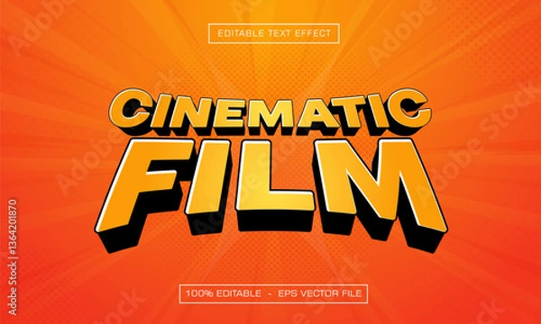 Obraz Cinematic Film text effect with orange background