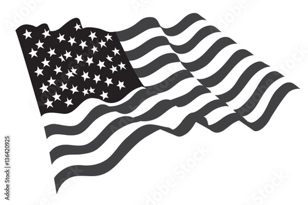 Obraz usa grayscale flag icon
