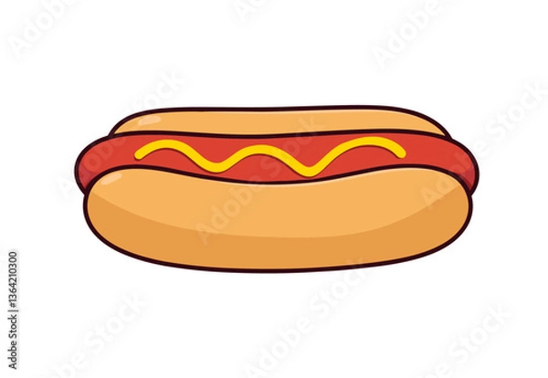 Obraz hotdog with mustard sausage