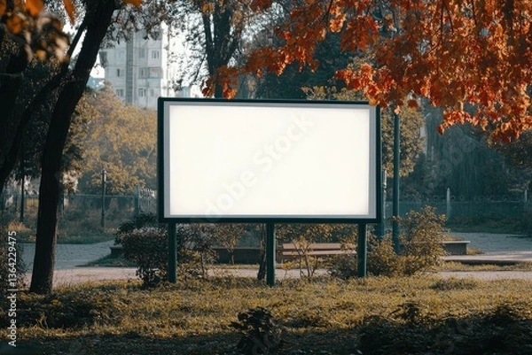 Fototapeta Premium Quality Visual of Empty Billboard Near Park