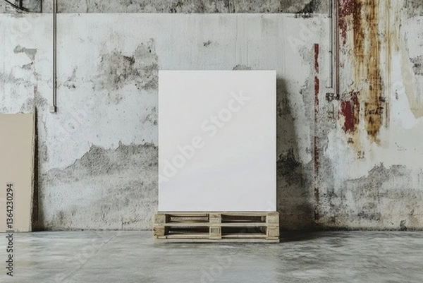 Fototapeta High Definition View of Floor Pallet Sign Holder Mockup
