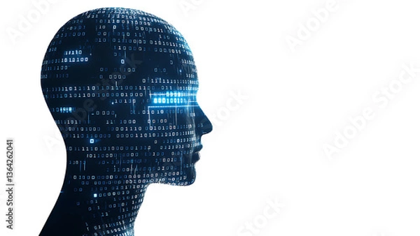 Obraz Artificial intelligence head - PNG