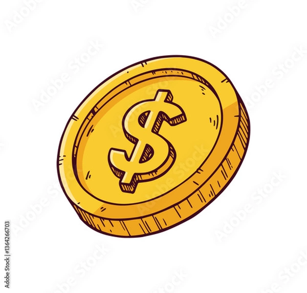 Obraz dollar coin gold