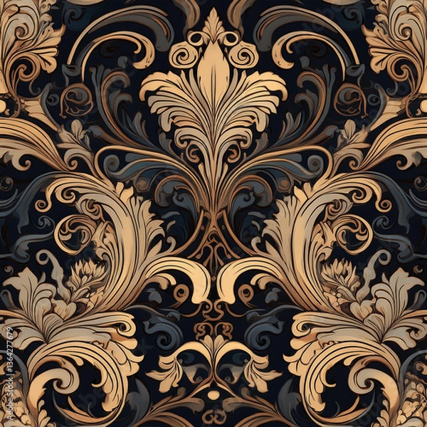 Fototapeta Medieval Ironwork Gothic Wallpaper – Wrought Scroll Pattern
