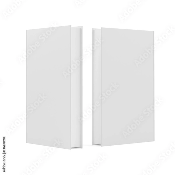 Fototapeta Blank two book cover on white background. 3d rendering