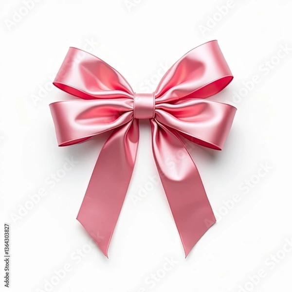 Fototapeta shinny fancy with flower like shape different colorful ribbon and bow isolated on white background background