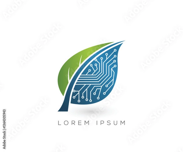 Obraz Eco technology logo design template