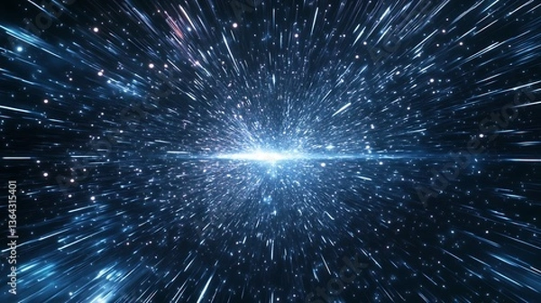 Obraz 초신성이 폭발하는 듯한 우주 속 빛의 폭풍, AI 생성