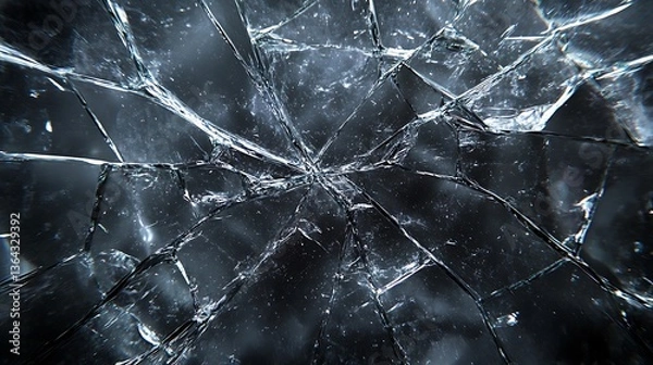 Obraz 깨진 유리 조각 클로즈업, AI 생성