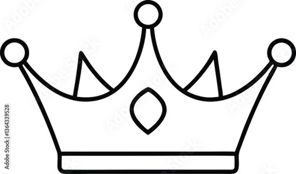 Fototapeta royal crown coloring book page,crown line art vector