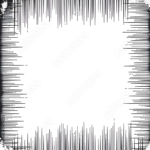 Obraz Vector grunge line hatch halftone abstract pattern.Isolated retro frame with grainy halftone, noise, and subtle hatching effect