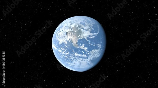 Obraz Beautiful View of Earth from Space with Vibrant Blue and Green Colors
