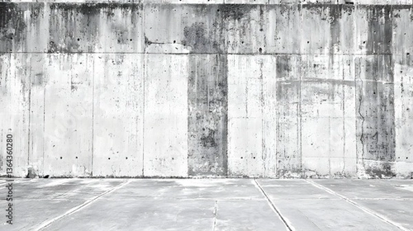 Obraz Textured Gray Concrete Wall with Cracked Surface and Empty Ground