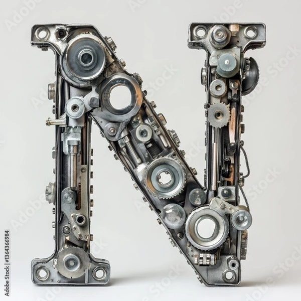 Obraz Engineering-themed letter N