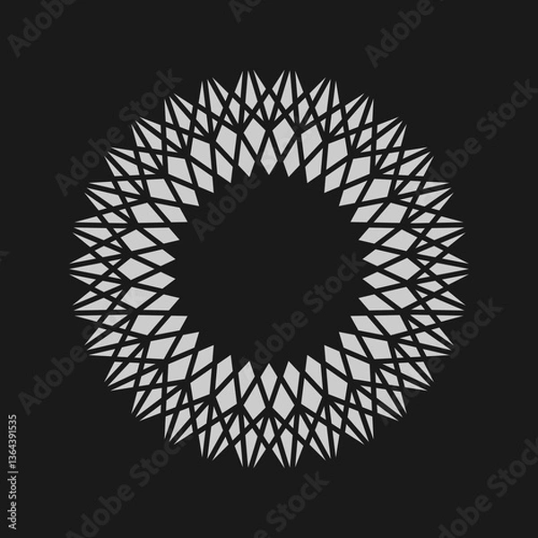 Fototapeta Half tone circle. Vector illustration isolated on the black background.