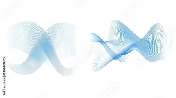 Obraz Colorful Sound Wave Visualization with Gradient and Data Points isolated on white background