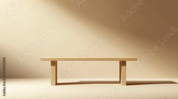 Obraz simple table The Beauty of Simplicity in Wooden Design on beautiful light brown background