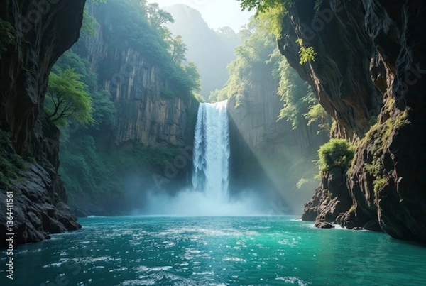 Obraz waterfall in the forest