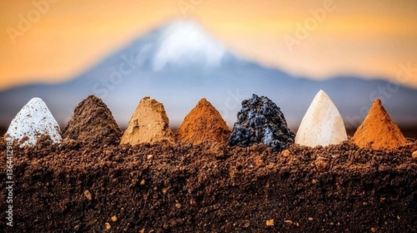 Obraz Colorful soil samples on earth