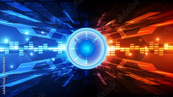 Fototapeta Abstract technology background. Futuristic interface. Vector illustration for your design