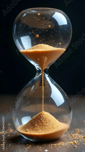 Obraz Schrödinger's hourglass that exists in quantum superposition until observation collapses its state within a mercurial, flickering frame.