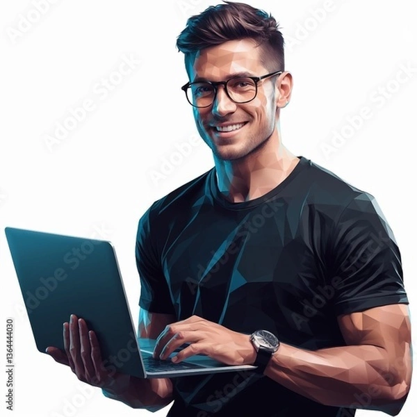 Obraz man with laptop