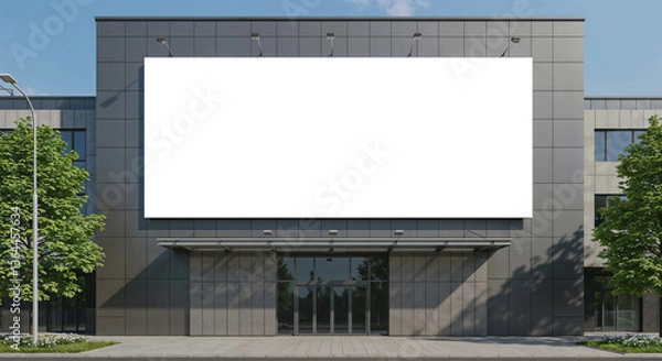 Obraz Large billboard mockup for exterior advertisement on modern building exterior . Generative AI