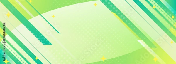 Obraz ポン 幾何学 緑色 グラデーション背景 パターン フレーム