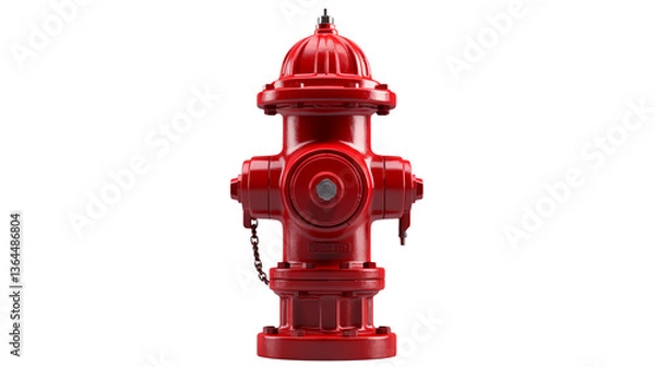 Fototapeta A red fire hydrant isolated against a transparent background