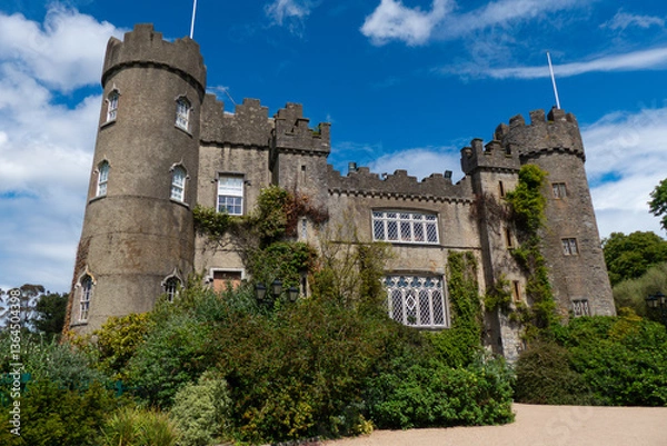 Obraz Malahide Castle, near Dublin, Ireland. Low angle.