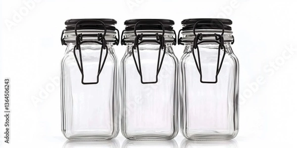 Fototapeta Three square jars