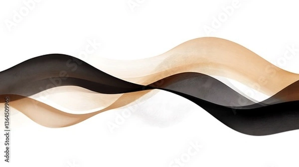Obraz Abstract Waves with Black  Gold.