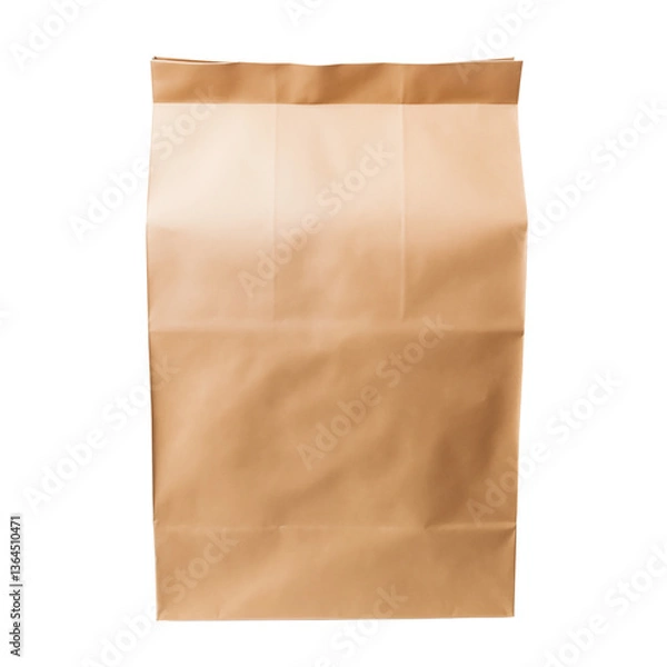 Fototapeta Blank paper cardboard box food bag for advertisement isolated on transparent background. Generative ai