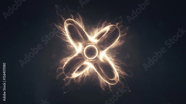 Obraz Abstract energy vortex glowing particles dynamic design