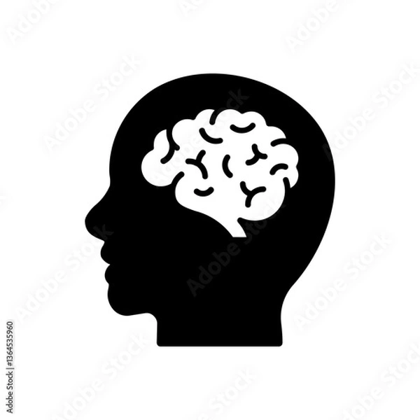 Obraz human brain vector icon . head . face profile . ai . artificial intelligence . isolated on transparent 