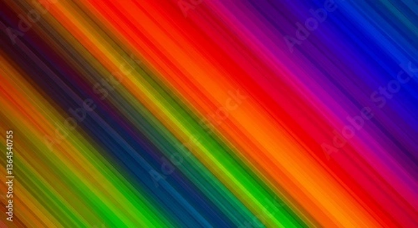 Obraz 鮮やか虹色斜線 躍動感あふれる抽象画