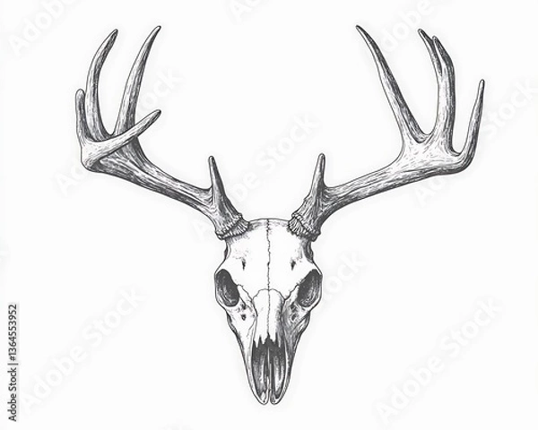 Obraz Deer Skull with Antlers.
