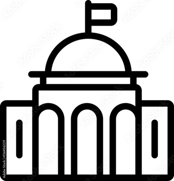 Fototapeta Capitol Building Line Icon