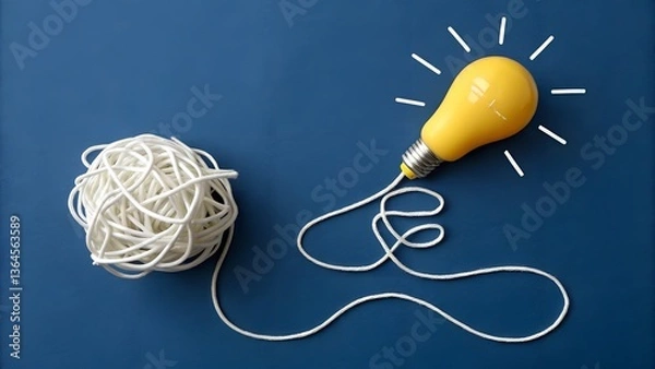 Fototapeta Illuminating Ideas Untangling Complexity Problem Solving Solutions Innovation Creativity Concept