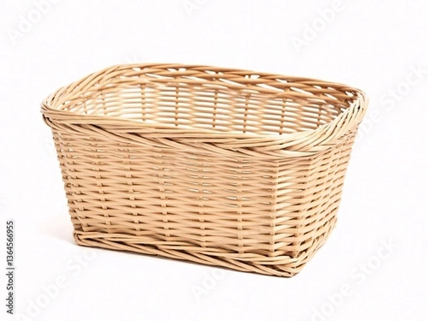 Fototapeta wicker basket isolated on white background