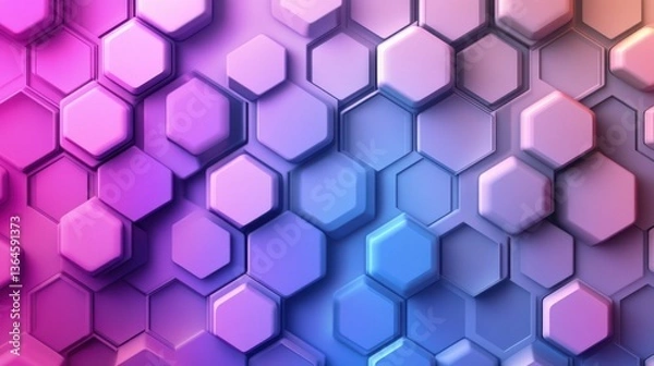 Obraz Abstract 3D Hexagon Pattern Colorful Geometric Background Design for Technology and Modern Projects