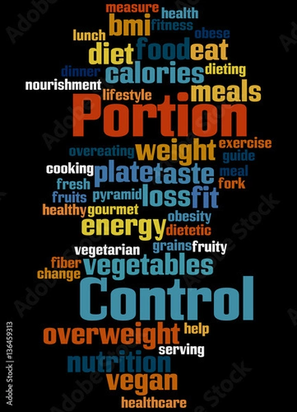 Fototapeta Portion Control, word cloud concept 9