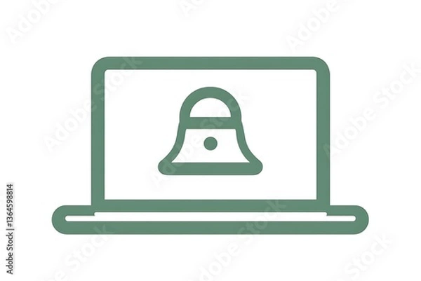 Fototapeta Laptop Notification Bell. (2)